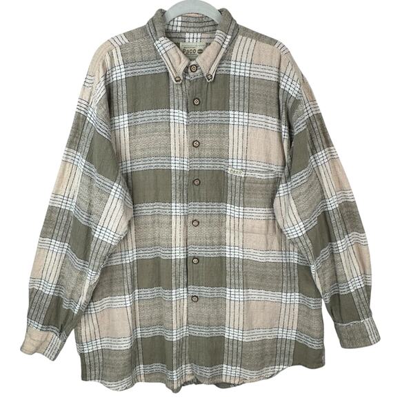 Vintage Y2K Paco Shirt Mens 2XL Tall Button Down Casual Plaid Textured 90s - Picture 1 of 7